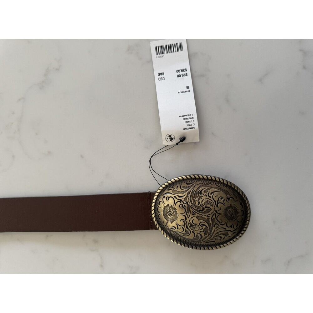 Urban Outfitters Pax Plate Buckle Leather Belt NWT - Picture 4 of 7